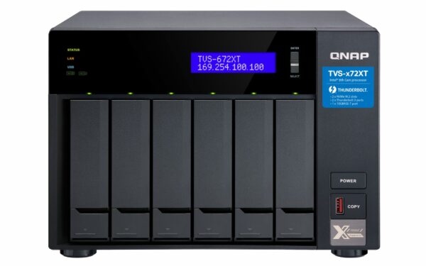 QNAP TVS-672XT - NAS - Tower - Intel® Core i3 - Nero